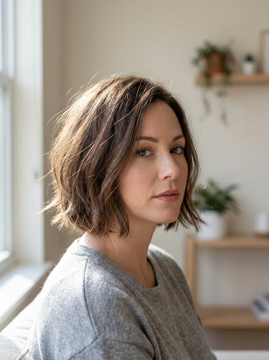Textured Bob mit lockeren Spitzen - Bob Frisur für feines Haar